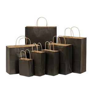 Sacs cadeaux biodégradables en papier kraft personnalisés avec poignée, sacs en papier imprimés pour vêtements, chaussures, aliments, emballages à emporter - Product Image 6