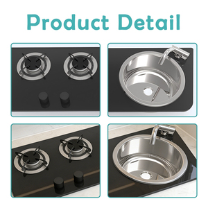 JDA Práctica y Funcional Estufa Doble para RV con Fregadero, Unidad de Cocina Móvil de Acero Inoxidable SS304 para Caravanas, Campers, RVs y <span class=keywords><strong>Vans</strong></span> - Product Image 5