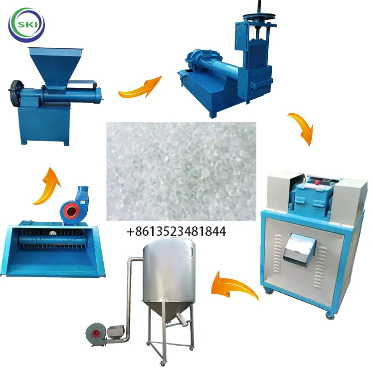 Plastic Hdpe Pe Film Flakes Single Stage Recycling Pelletizing Line Waste Plastic Granule Recycling Making Equipment