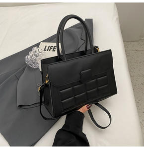 Fabrika Toptan Özelleştirilebilir Kadın Sonbahar Omuz Çantası Ofis Çalışanları İçin Tek Renk İş Su Geçirmez PU Fermuarlı Şık - Product Image 6