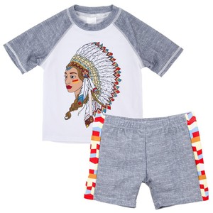 Venta al por mayor de dibujos animados protección solar mediano grande bebé niño lindo caliente traje de baño de una pieza traje de baño para niños - Product Image 6