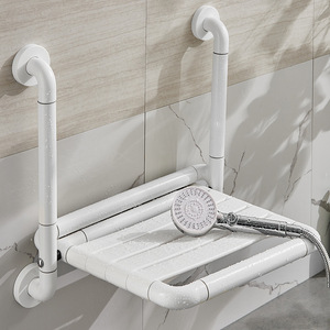 Bathroom Folding Shower Seat Wall Mounted Non Slip <b>Plastic</b> Safety <b>Stool</b> For Seniors 150 Kg Capacity Modern Design - Product Image 4