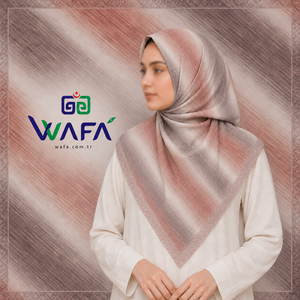Wafa Fashion Printed Jacquard Square <b>Scarf</b> 100x100 Cm Matte Finish Silky Soft Premium Polyester <b>Chiffon</b> Four Seasons - Product Image 2