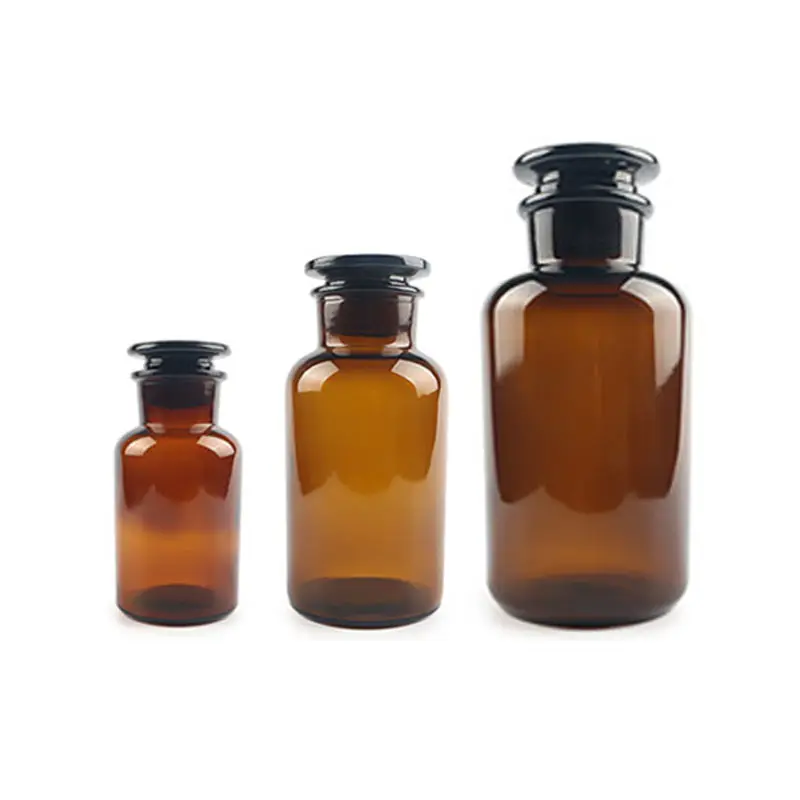 250ml 500ml 1000ml amber reagent glass bottle medicine capsule bottle jar