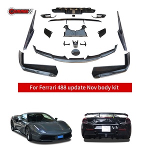ชุดแต่งคาร์บอนไฟเบอร์แห้งคุณภาพเยี่ยมสไตล์โนวีสำหรับเฟอร์รารี่ 488 ประกอบด้วยลิ้นหน้า-หลัง สเกิร์ตข้าง สปอยเลอร์ - Product Image 3