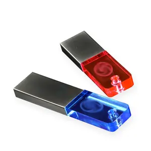 Individuelle Mini-Metall-Halo-Kristall-USB-Flash-Speicher-Lautplatte Acryl-Stift-Daumendisk für Geschenk-Geschenk-Aktionen