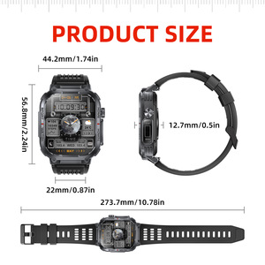 Nouvelle montre connectée de sport d'extérieur S320B avec appels Bluetooth, boussole, étanchéité IP67, bracelet en gel de silice, fitness, appareil photo, Android, écran carré IPS - Product Image 4