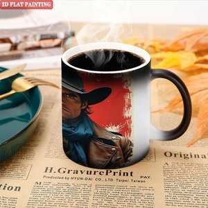 Mug universel toutes saisons, noir givré, 11 oz, en céramique, tasse activée par la chaleur, pour la maison et le bureau - Product Image 5