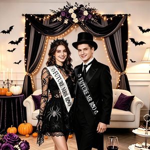 Banda <span class=keywords><strong>de</strong></span> satén <span class=keywords><strong>de</strong></span> <span class=keywords><strong>Halloween</strong></span> para <span class=keywords><strong>novios</strong></span> fantasma, para despedida <span class=keywords><strong>de</strong></span> soltera, Futura Sra. Boo y Futuro Sr. Boo - Product Image 4