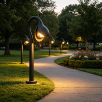 Lampe de jardin moderne haut de gamme en aluminium LED, lampe en forme de fleur, lampadaire extérieur, lumière de paysage IP65