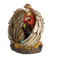 Juego de Figuras de Natividad de Resina con Luz LED, Escena Musical, Decoración para el Hogar