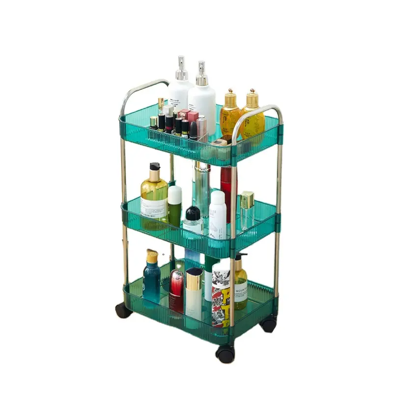 Customized Bedroom Classroom Office Supplies Organizer Storage Cart Trolley 3 Tier Storage Rolling Cart With Drawers