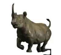 تمثال برونزي وحيد القرن, تمثال معدني كبير الحجم للتزيين خارج المنزل وحدائق الحياة البرية مخصص للبيع