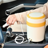 Kotak makan siang elektrik Stainless Steel, kotak makan siang elektrik, pemanas makanan portabel, USB, kotak makan siang Bento bulat, Stainless Steel, 304