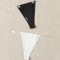 Vente en gros de micro tangas personnalisés, lot de 2, culottes transparentes pour femmes, fabrication en usine
