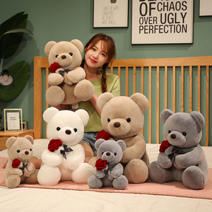 Bán buôn dễ thương Gấu bông với hoa hồng tốt nhất Valentine của món quà ngày hugable đồ chơi sang trọng đầy với PP bông - Product Image 2