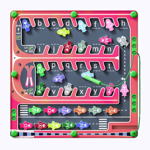 Planche occupée en bois <span class=keywords><strong>Alphabet</strong></span> lettre apprentissage <span class=keywords><strong>labyrinthe</strong></span> jeu d'association Montessori jouets sensoriels éducatifs pour les enfants - Product Image 1