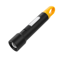Linterna LED COB con Zoom de 800 Lúmenes, Linterna de Camping Recargable por USB C, Banco de Energía, Gancho para Colgar, Filtro de Color, Linterna de Largo Alcance