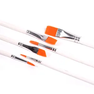 专业画笔6支绘画艺术家画笔套装丙烯酸水彩白色橙色