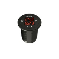 DAMAVO Voltímetro y Amperímetro Digital para Auto de 6-30V CC, Pantalla LED Roja y Azul, Resistente al Agua IP65, Alimentado por Batería, 10A Estéreo