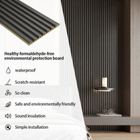 Panneaux muraux en PVC à grain de bois personnalisés, modernes et légers, panneaux muraux en PVC à grille, panneaux muraux en WPC à rainures