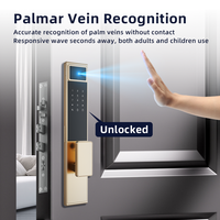Serrure intelligente UIELOCK C04 Max pour porte en bois, reconnaissance d'empreintes digitales, de veines palmaires, de visage 3D, interphone, caméra WiFi, application