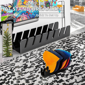 Home Shop Organizer Display <b>Stand</b> Single Standing Black Acrylic Cap <b>Stands</b> Holder 7 Baseball Hats Easy Standing Durable Metal - Product Image 2