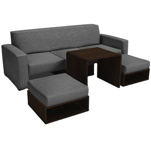 Canapé-<span class=keywords><strong>lit</strong></span> pliable <span class=keywords><strong>2</strong></span> <span class=keywords><strong>places</strong></span> en tissu au design moderne avec repose-pieds et table basse pour salon, usage <span class=keywords><strong>de</strong></span> loisirs - Product Image 2