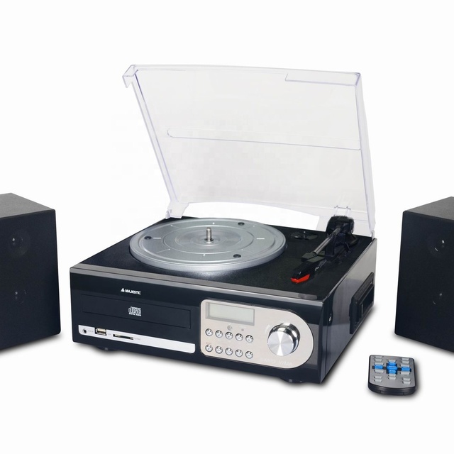 LP Player Multi Function Vintage Turntable with Radio and CD Player/cassette & Blue Tooth Wholesale Gramophone