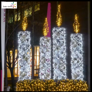 Décoration de Noël extérieure, lumière LED, bougie géante, motif décoratif, éclairage festif - Product Image 1