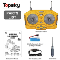 Mainan penggali RC konstruksi, Remote Control elektrik skala 1:20 plastik paduan 2.4G simulasi nirkabel