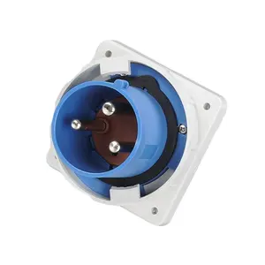 Saipwell IP67 5P 125A CEE/IEC Panel Mounted Plug Electrical 30A Industrial Plug Power Connector 8 Pin