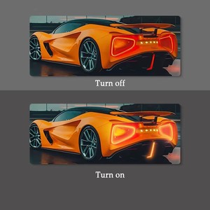 カスタマイズされたUSB 3D LEDカーウォールアートアニメーションブラックアクリルLEDサスペンション装飾レーシングネオンライト付きウォールアート用 - Product Image 4