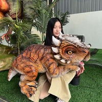 Marionnette de dinosaure Ankylosaurus en silicone ultra-réaliste avec bouche mobile et son, jouet en peluche animé pour intérieur, centre commercial, garderie