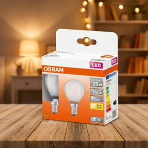 Confezione da 2 Lampade Sferiche LED in Vetro Satinato E14 2.5W 2700K (289673) Durata 15000h 220-240V - Product Image 2