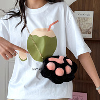 Sac à bandoulière en peluche 3D Patte de Chat pour Femme, Version Coréenne, Mignon, avec Chaîne, Mini Poupée, Sac à l'épaule Unique pour Femme