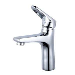 Grifo de Lavabo Monomando de un Solo Orificio, Montado en el Tapa del Lavabo, Moderno, de Latón, para Baño - Product Image 1