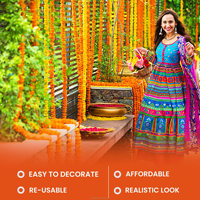 Guirlande de mariage indien fleur artificielle décorative Deewali Marigold fleur guirlande cordes décor de mariage et décor à la maison guirlande