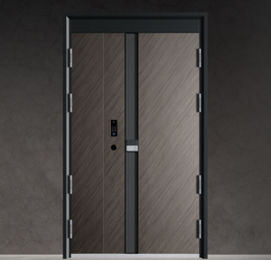 Puerta de Entrada Comercial Moderna Antirrobo con Construcción de Madera Maciza/Acero para Apartamentos y Hoteles - Product Image 4