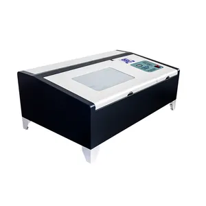 Ciseleur Laser USB CO2 40 W, Machine de découpe et de gravure Laser K40 avec roues rotatives écran LCD, version améliorée,