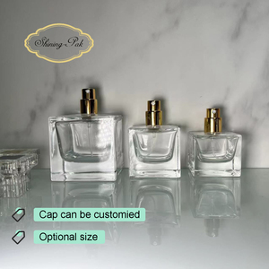 Shiningpak biểu tượng tùy chỉnh sang trọng rõ ràng chai nước hoa thủy tinh rỗng phẳng thiết kế vuông với 15mm Kích thước cổ và bơm phun con dấu - Product Image 4