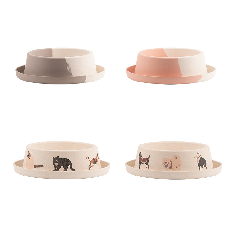 2030101 экологически чистый биоразлагаемый высококачественный круглый нескользящий корм для собак и кошек, бамбуковое волокно, миска для домашних животных