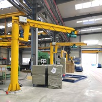 Grue à poutre fixe de type BZD de 2 tonnes avec moteur et roulement, rotation à 360°, hauteur de levage de 20 m, fonctionnement simple