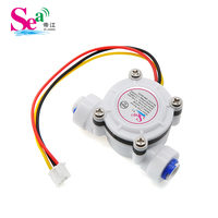 Capteur de débit d'eau ZJ-S402B SEA Dijiang avec compteur de 2280 impulsions 0,3-6 LPM OEM de qualité alimentaire POM à effet Hall 24V Débitmètre à turbine