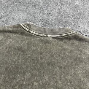 Boxy camiseta Heavyweight ácido lavado algodón estampado en blanco liso Streetwear Vintage de gran tamaño Boxy recortado Casual para hombres al por mayor - Product Image 6