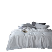 Parure de lit en soie douce, ensemble de literie de luxe couleur unie, housse de couette, drap housse