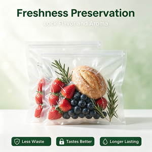 Food Grade Vacuum Zipper <b>Bags</b> Transparent BPA Free Resealable Plastic Pouches for Meat Dry Food Storage - Product Image 6