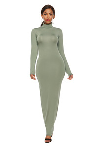 Vestido Maxi Bodycon Feminino de Manga Longa Casual para Atacado - Product Image 4