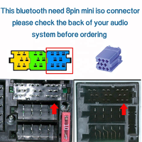 Adaptateur ISO pour autoradio Bluetooth stéréo CD avec câble de données USB et AUX 3,5 mm, connecteur 8 broches pour VW