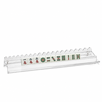 Support de Mahjong Moderne de Luxe en Acrylique Transparent de 20 Pouces avec Poussoirs Magnétiques Portables et Design Festonné pour Tuiles de Mahjong Claires